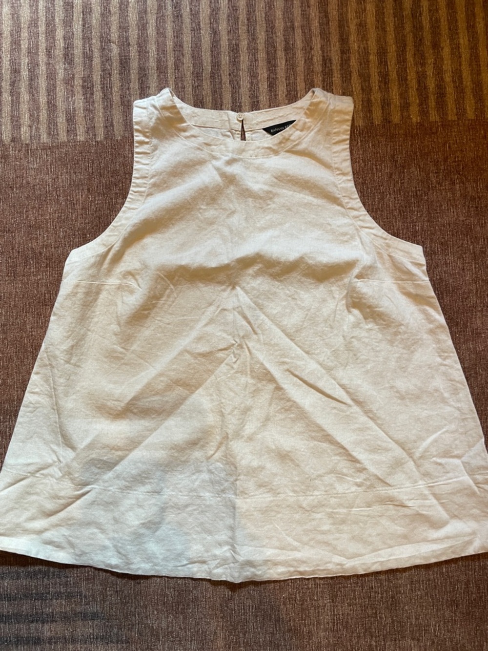 Banana Republic Cream Linen Sleeveless A-Line Tank